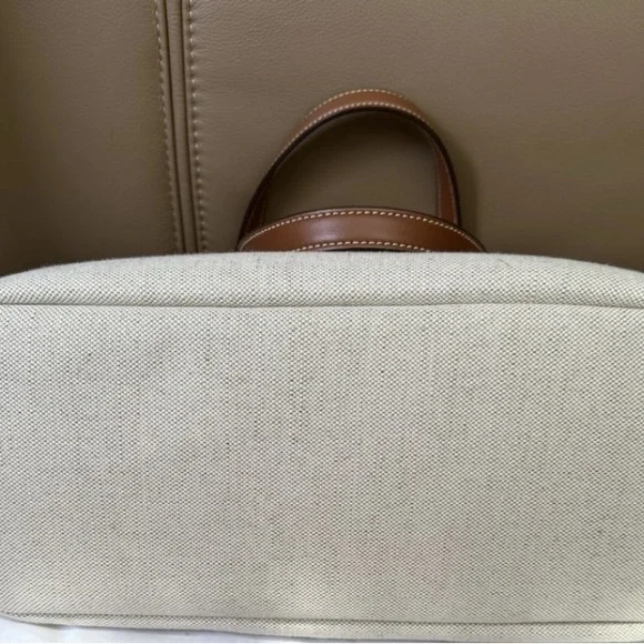 Prada Cream and Tan Structured Tote Bag - Picture 5 of 5